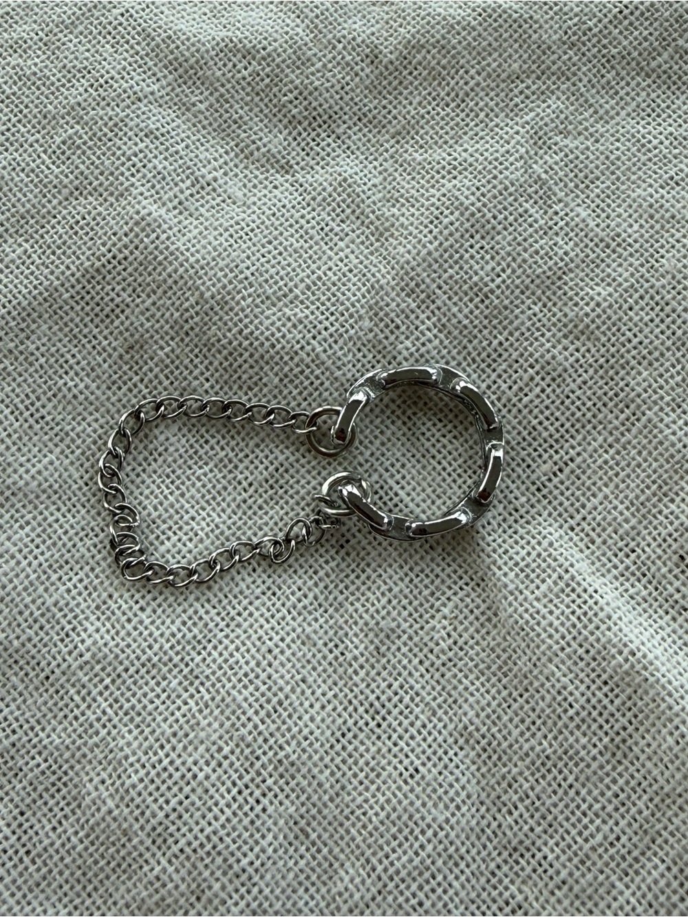 Silver Circle Chain Drop cuff - Women's Silver Hoop Link